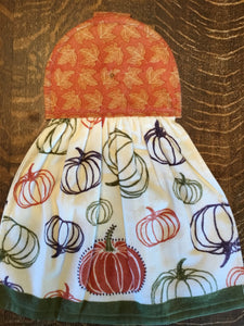 Pumpkins on Cream Fall Hanging Towel
